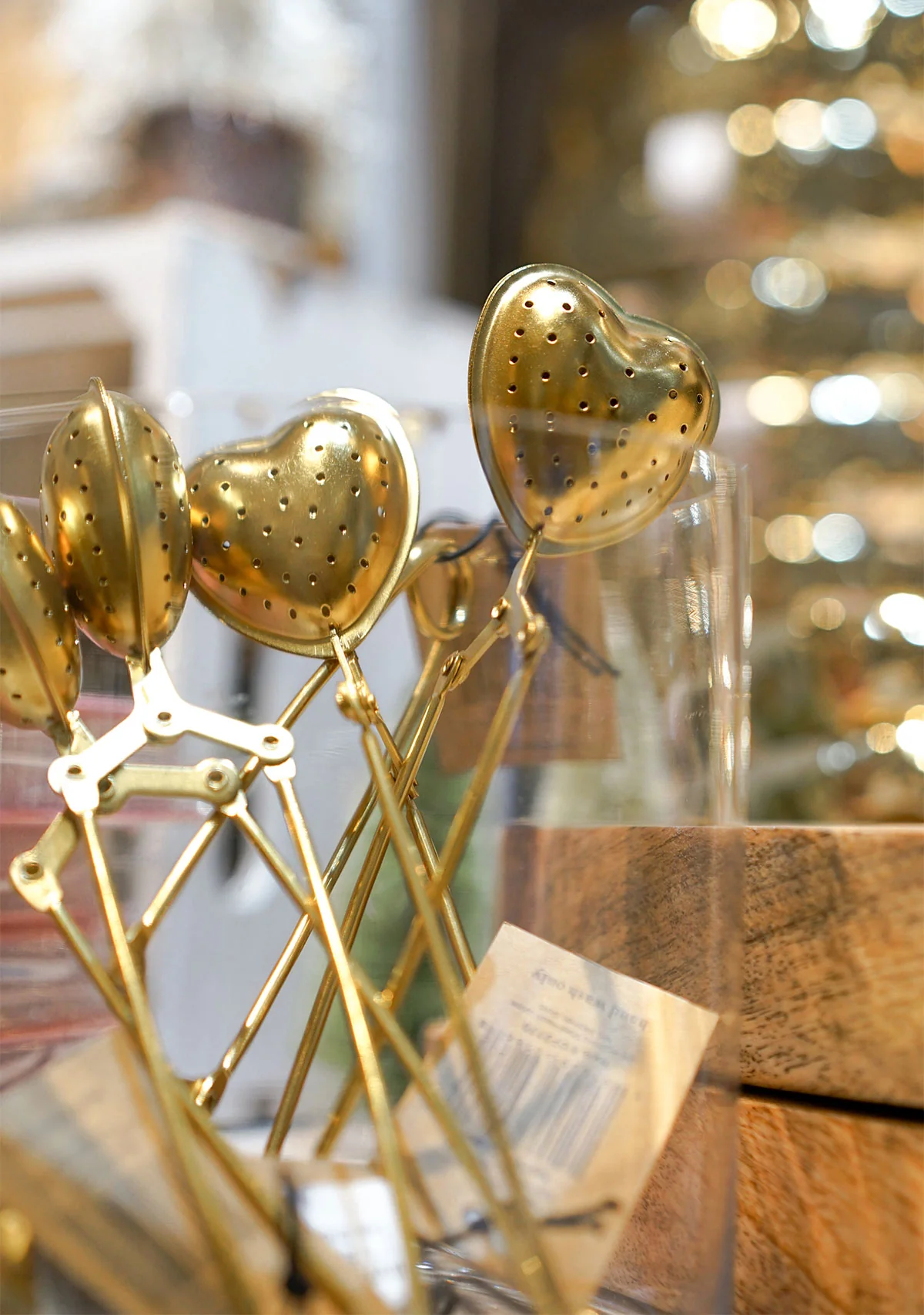6"L Stainless Steel Heart Tea Strainer - Image 4