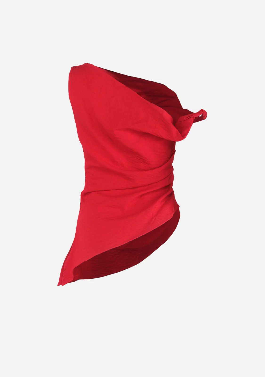 Asymmetrical Shoulder Tunic Top Red - Image 4