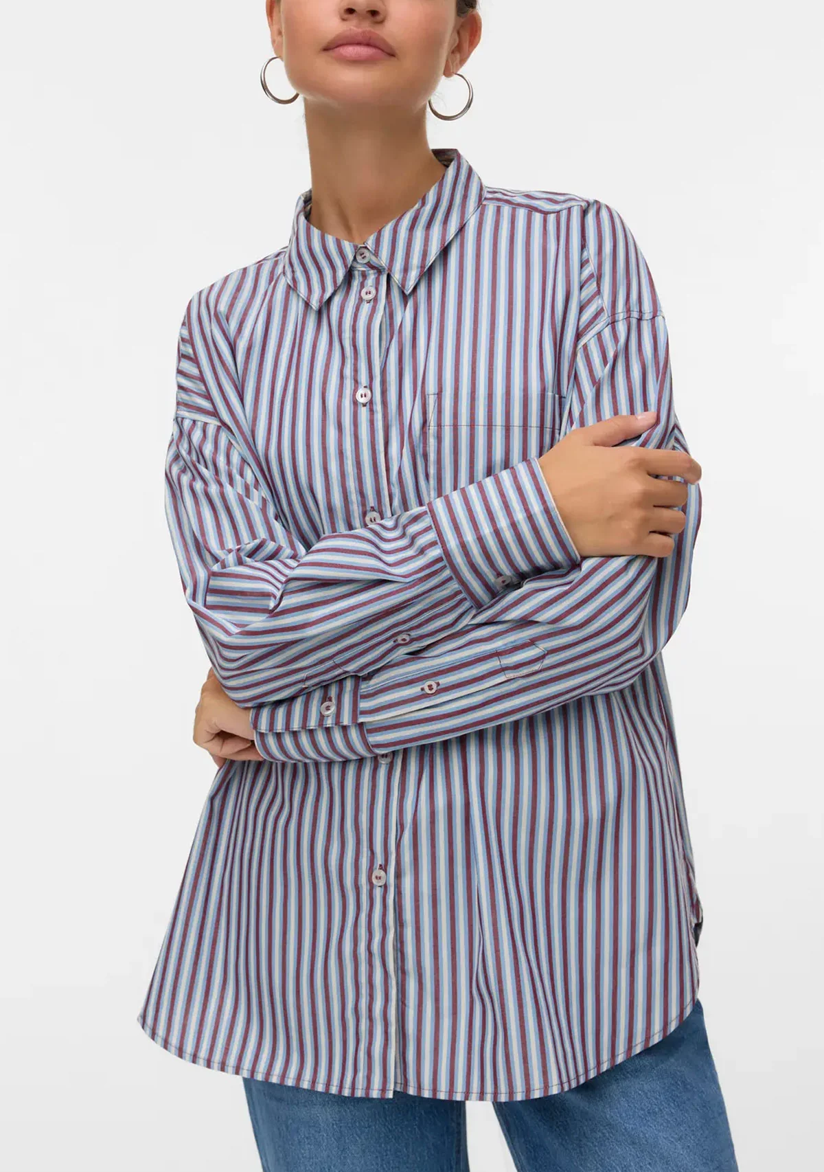 AWParina Ls Loose Stripe Shirt Vma Noos Zinfandel/Birch - Image 2