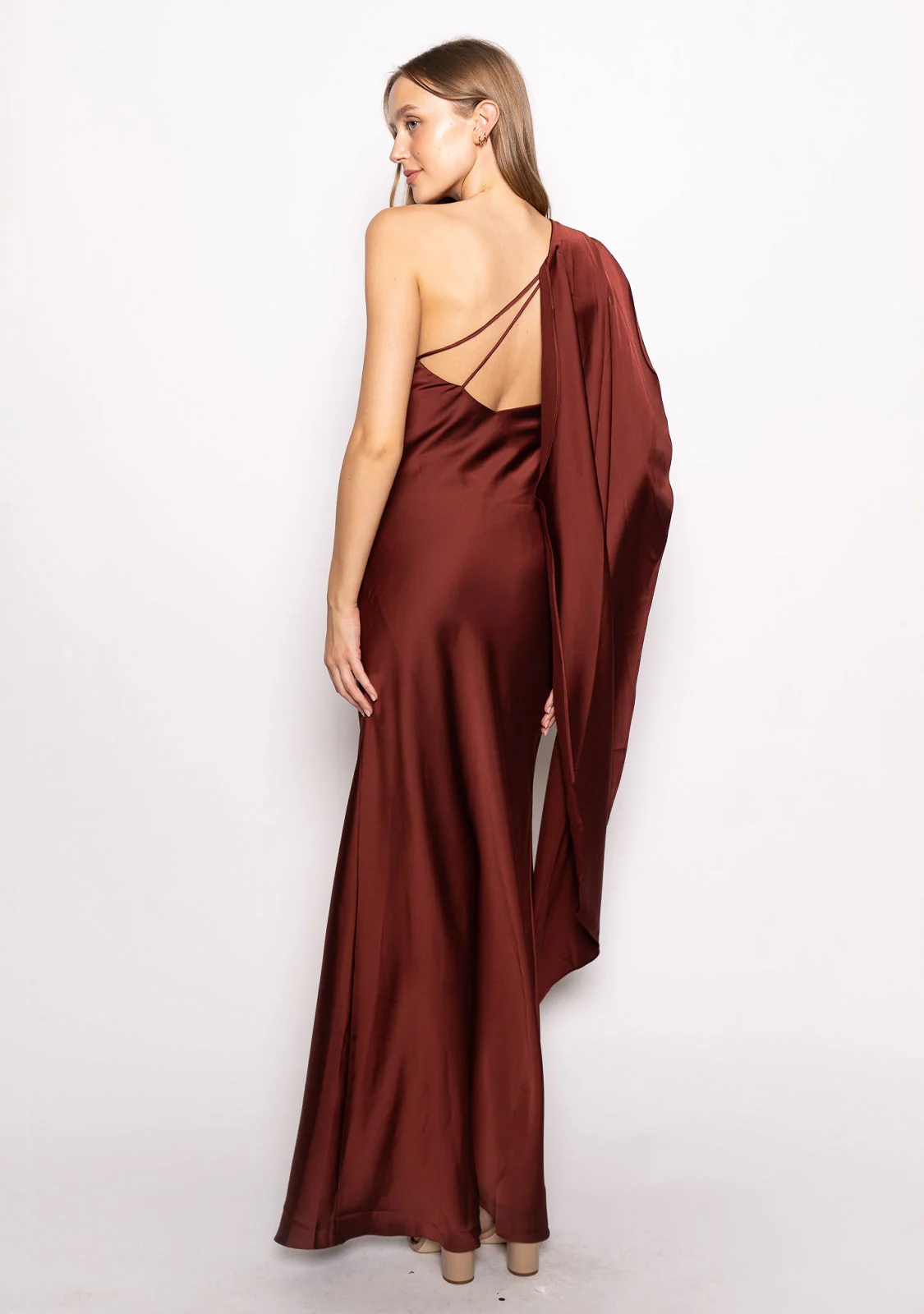 Ayse Long Scarf Dress Merlot - Image 2