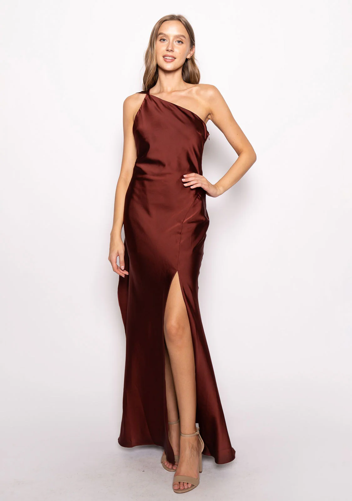 Ayse Long Scarf Dress Merlot - Image 3
