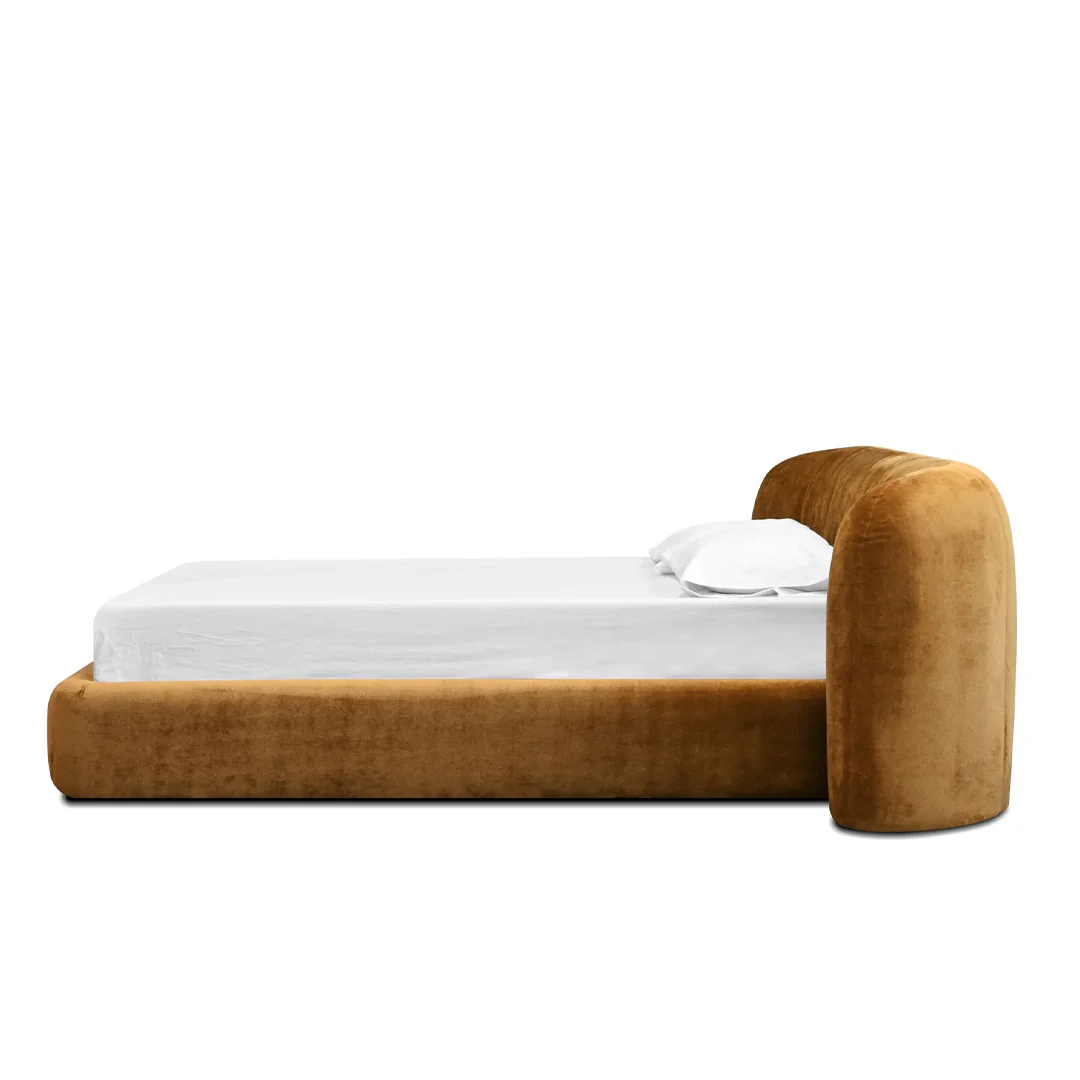 KURV Bed Queen Roasted Pumpkin Fabric - Image 3