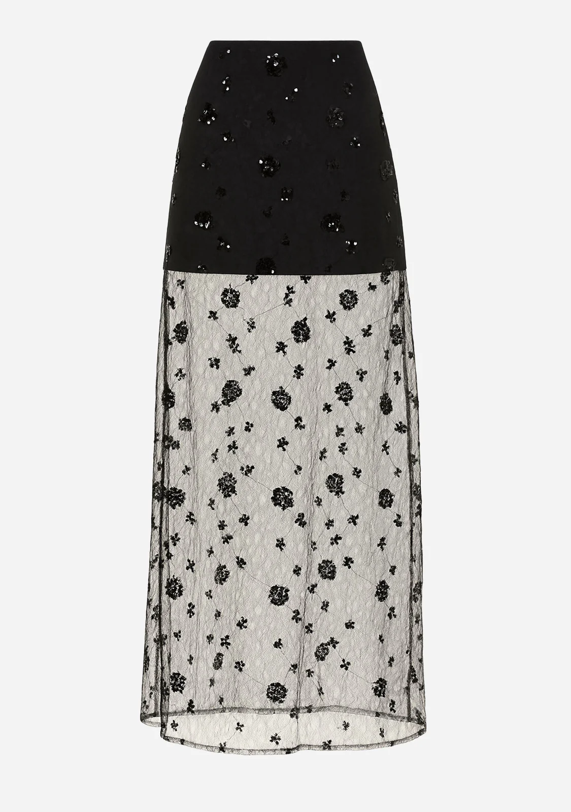 Black Mesh Overlay Skirt Black