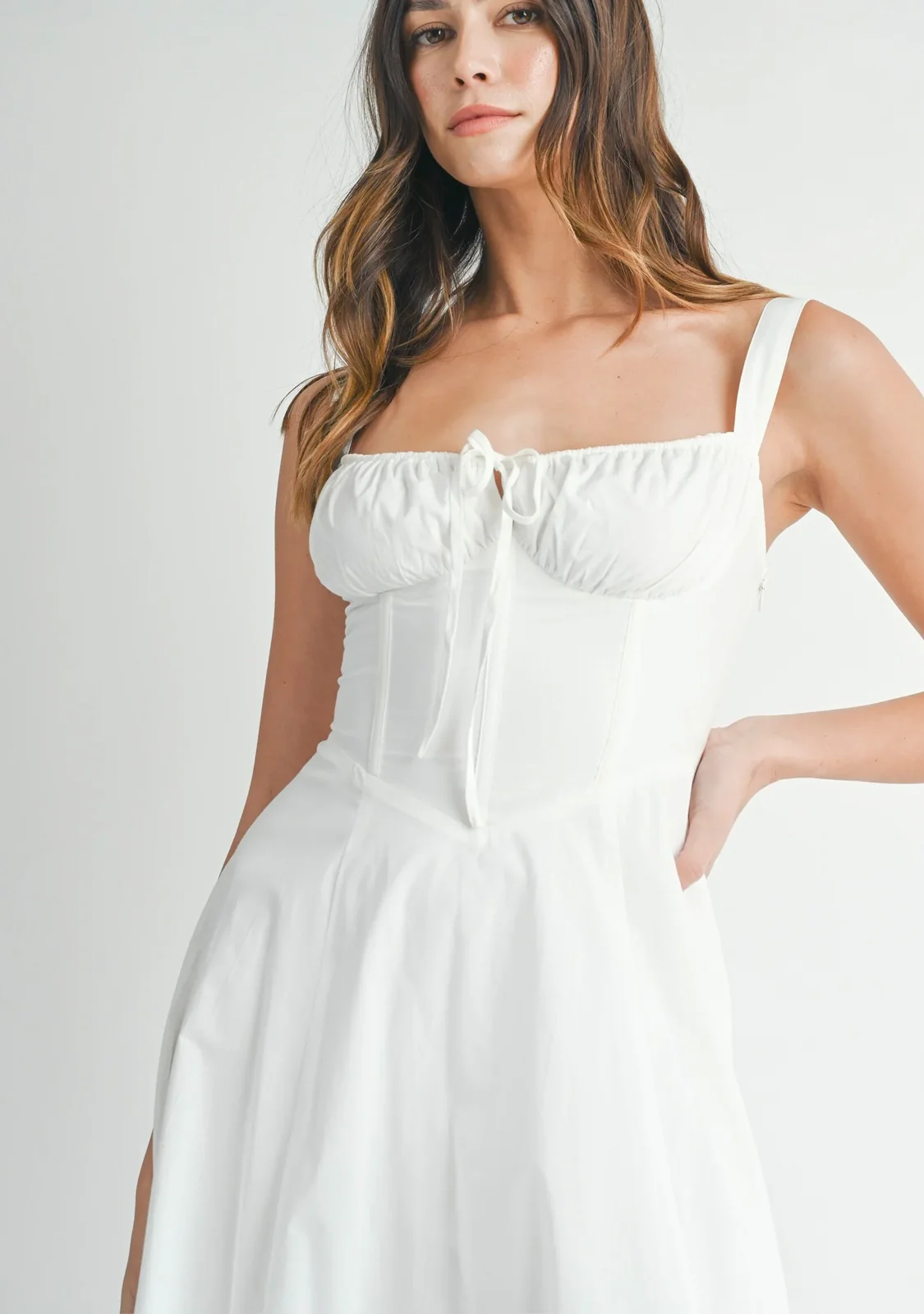 Bustier Bodice Midi Dress - Image 3