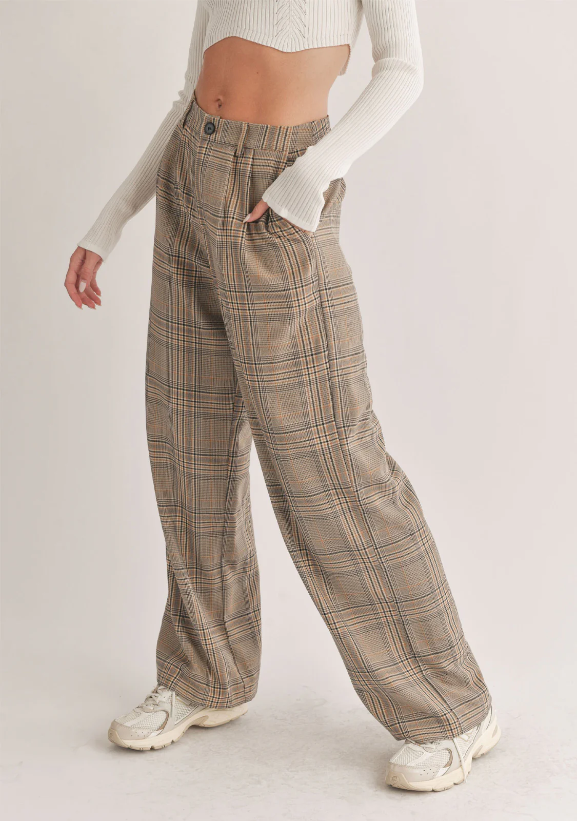 Checked Woven Pants - Image 3