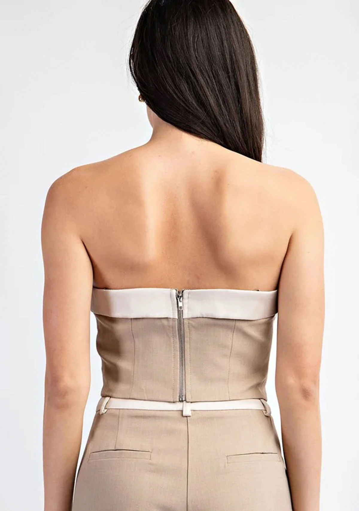 Contrast Satin Woven Tube Top - Image 2