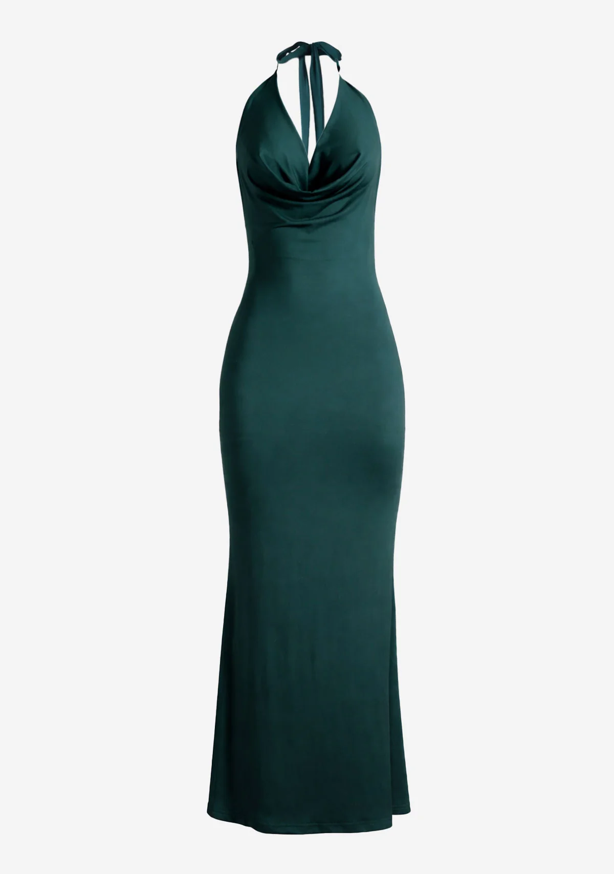 Cowl Neck Maxi Dress Gray/Green