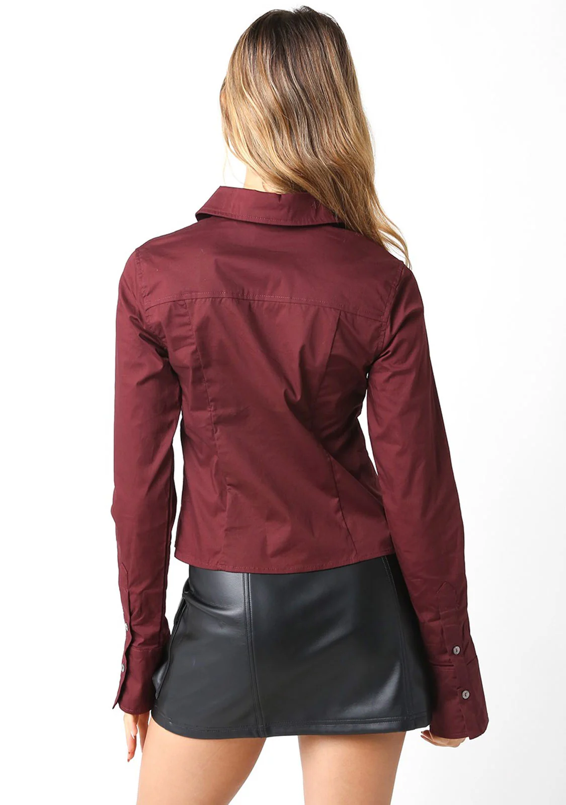 Cropped Button-Up Shirt - Image 4