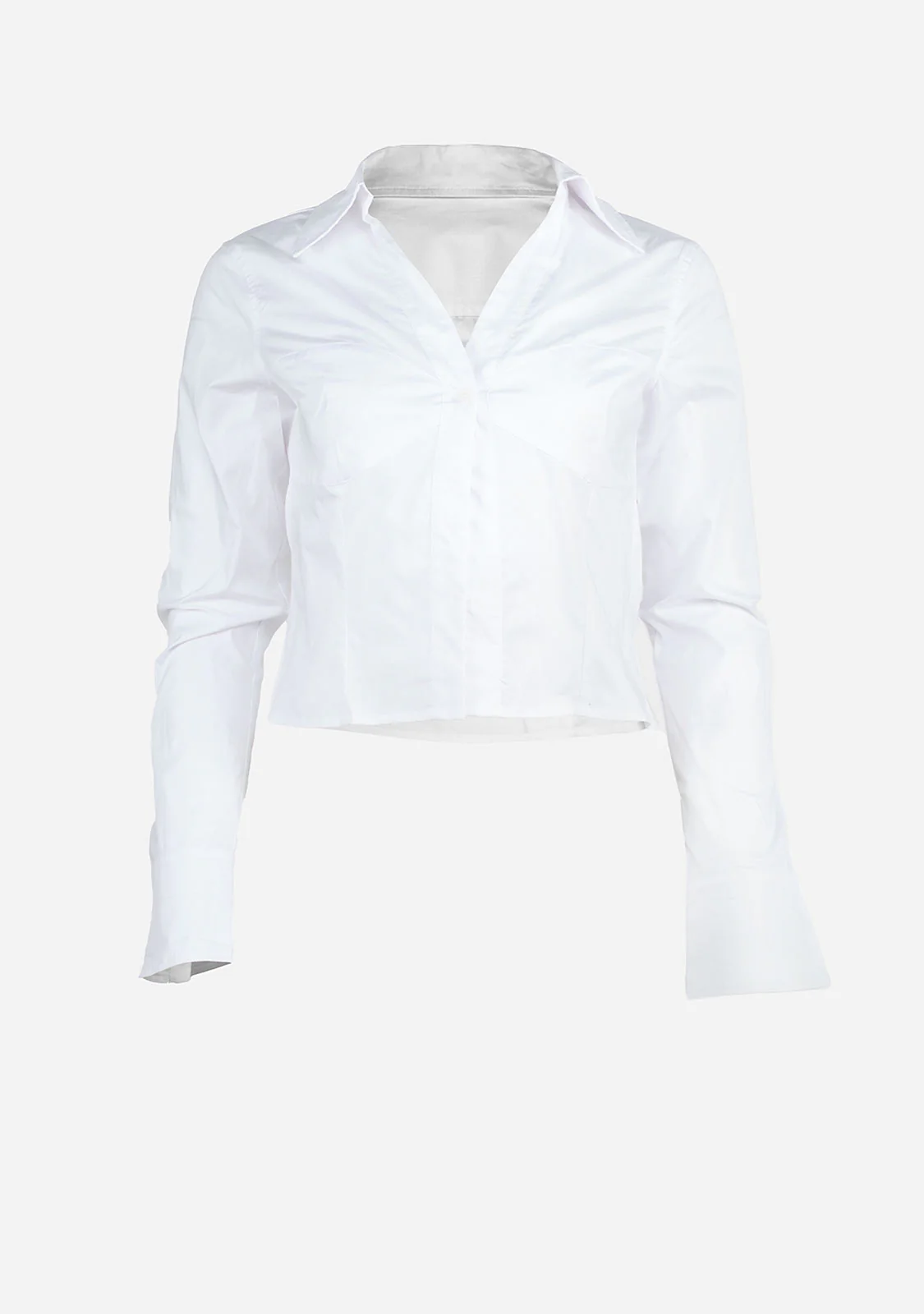 Cropped Button-Up Shirt