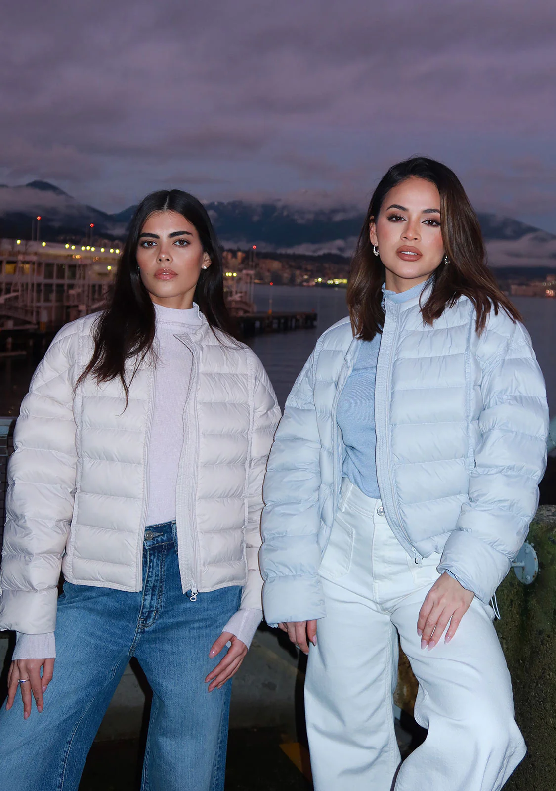 Cropped Puffer Jacket Blue - Image 6