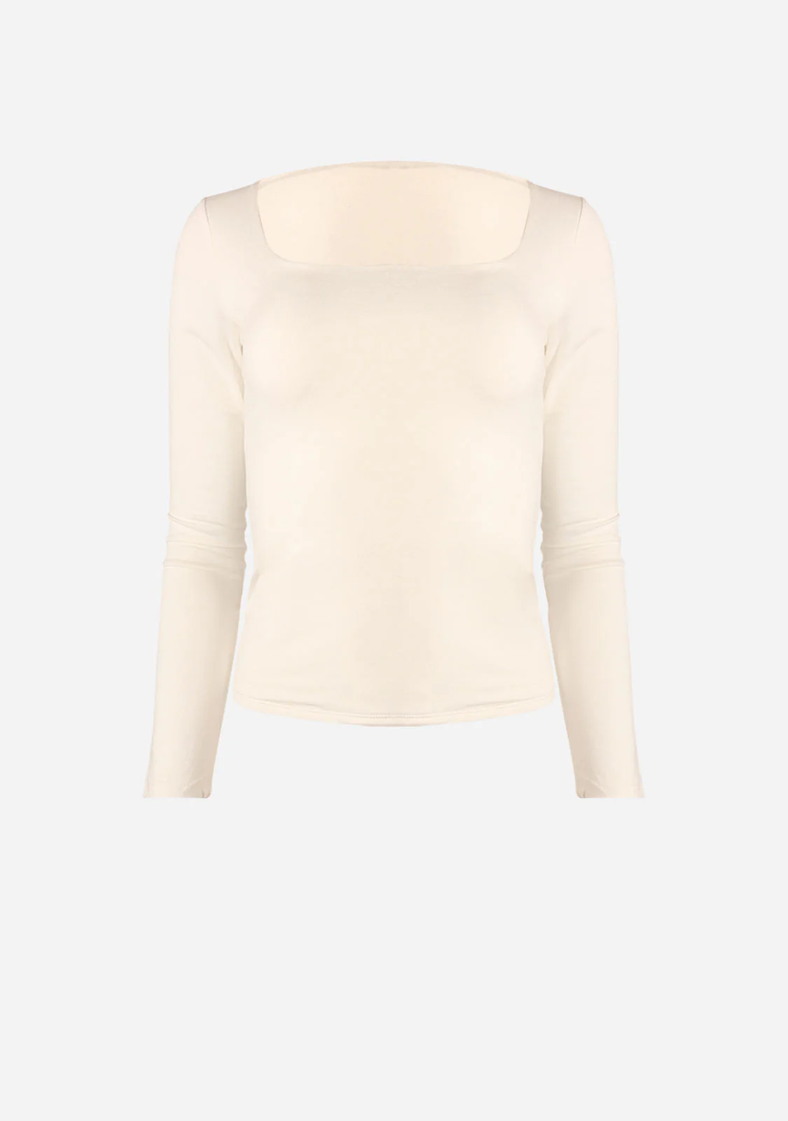 Double Layered Square Neck L/S Top Ivory