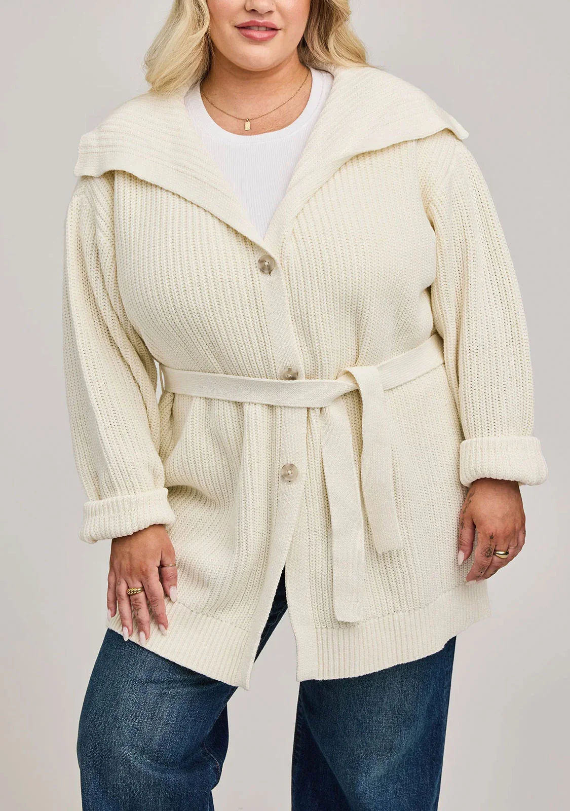 Erin Cardigan Cream - Image 4