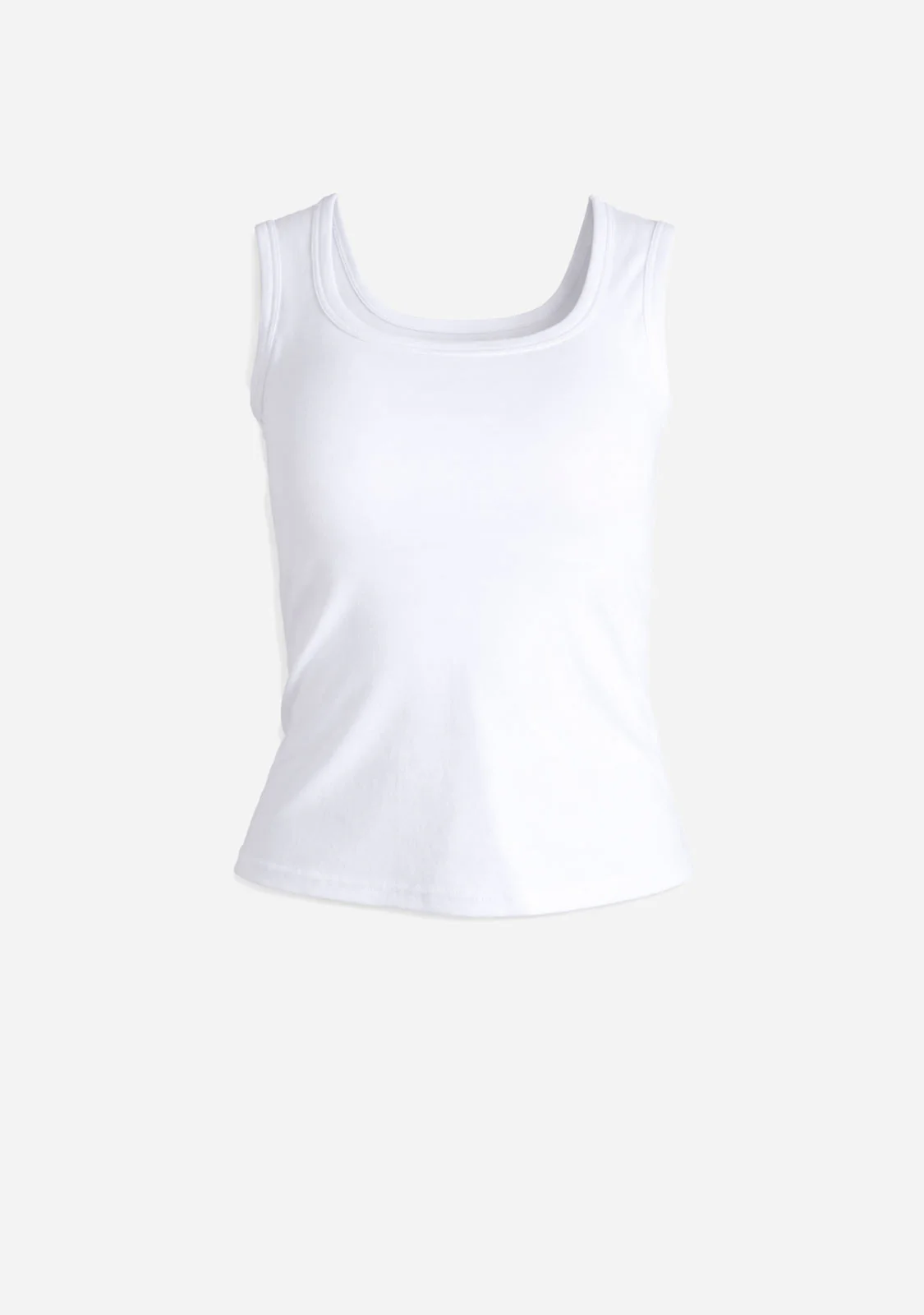 Fitted Sleeveless Tank White