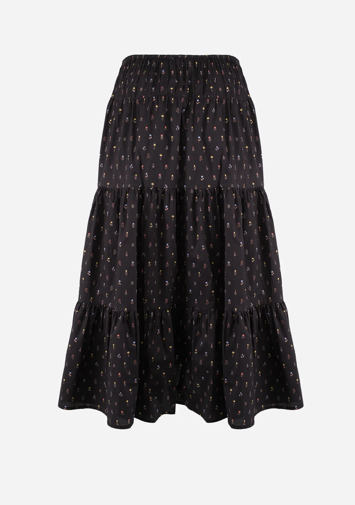 Floral Smocked Skirt Dark Navy - Image 2