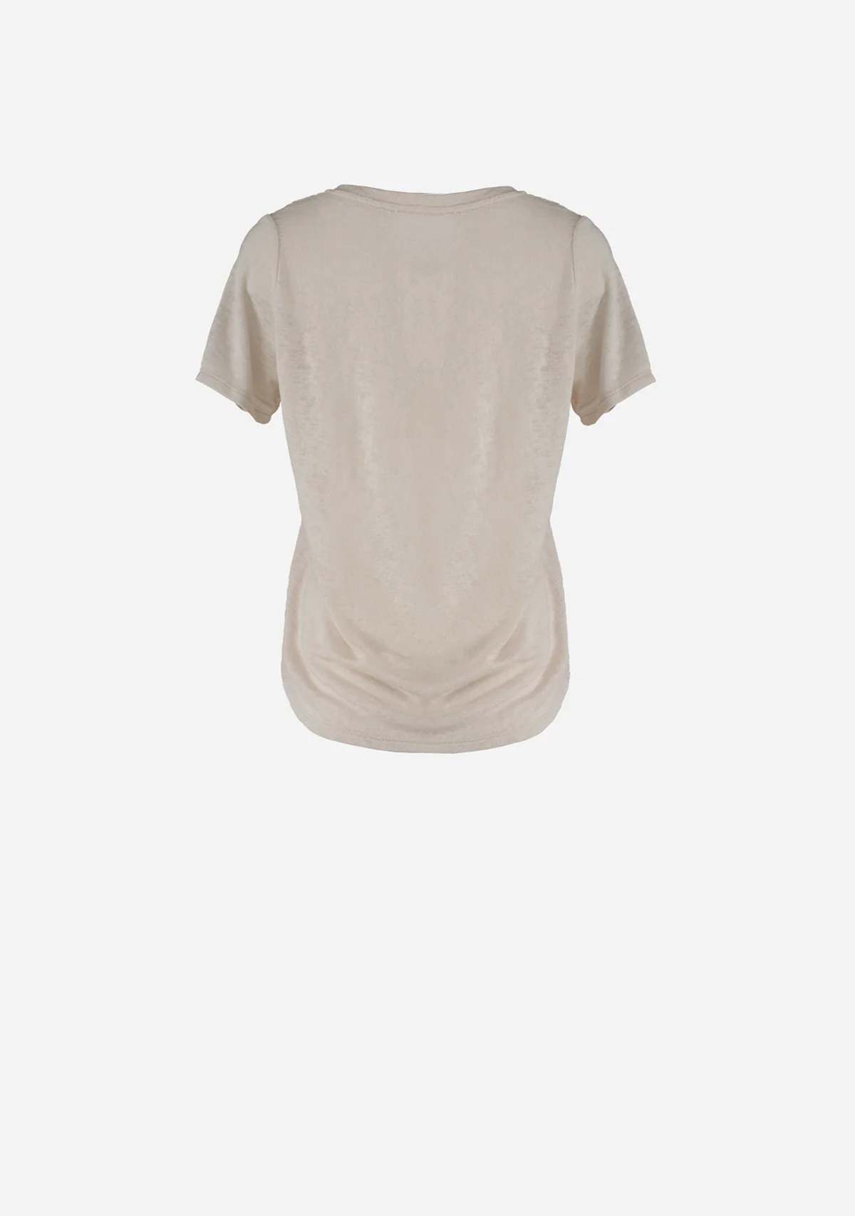 Hacci Slub V-Neck Band Tee Natural - Image 2