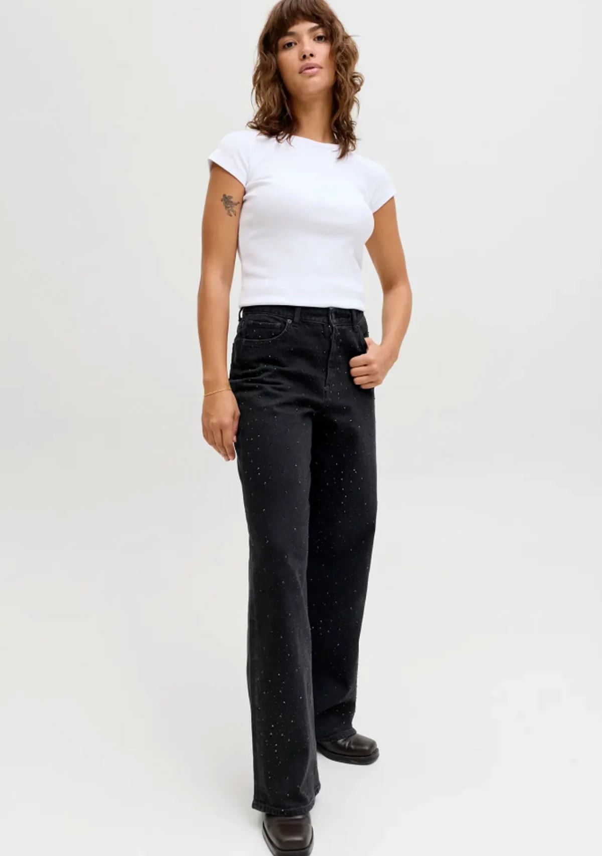 JXTokyo Wide HW Stone R296 DNM Black Denim - Image 4