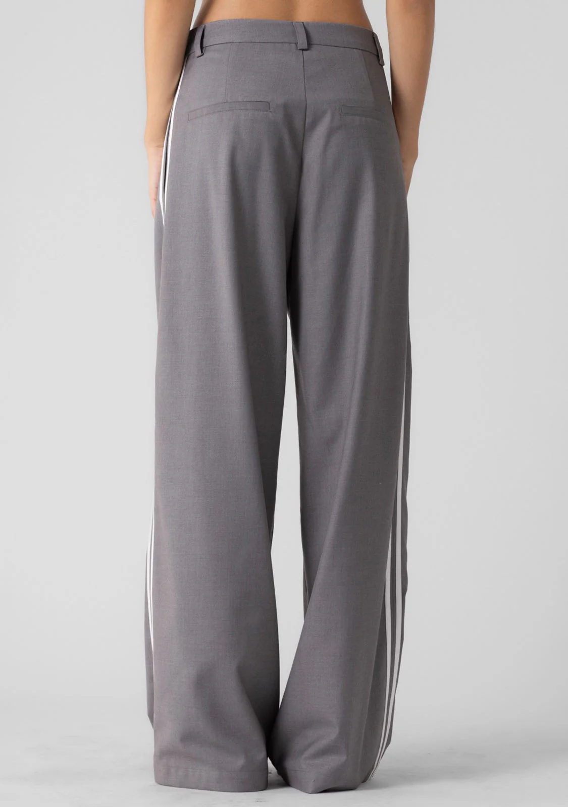 Ladies Woven Side Stripe Wide Pants - Image 4