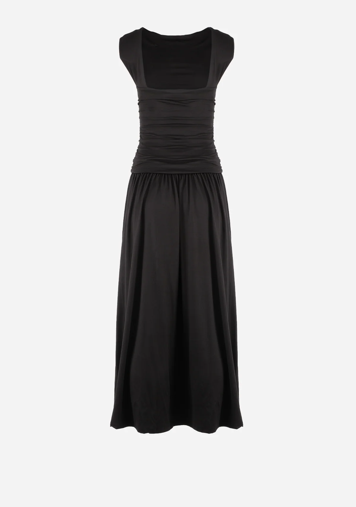 Lionel Ruched Maxi Dress in Black - Image 2