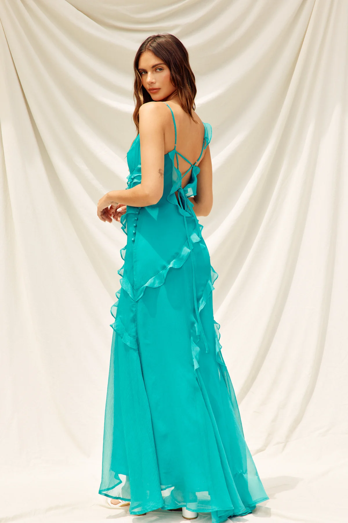Living For The Frills Maxi Dress - Image 4