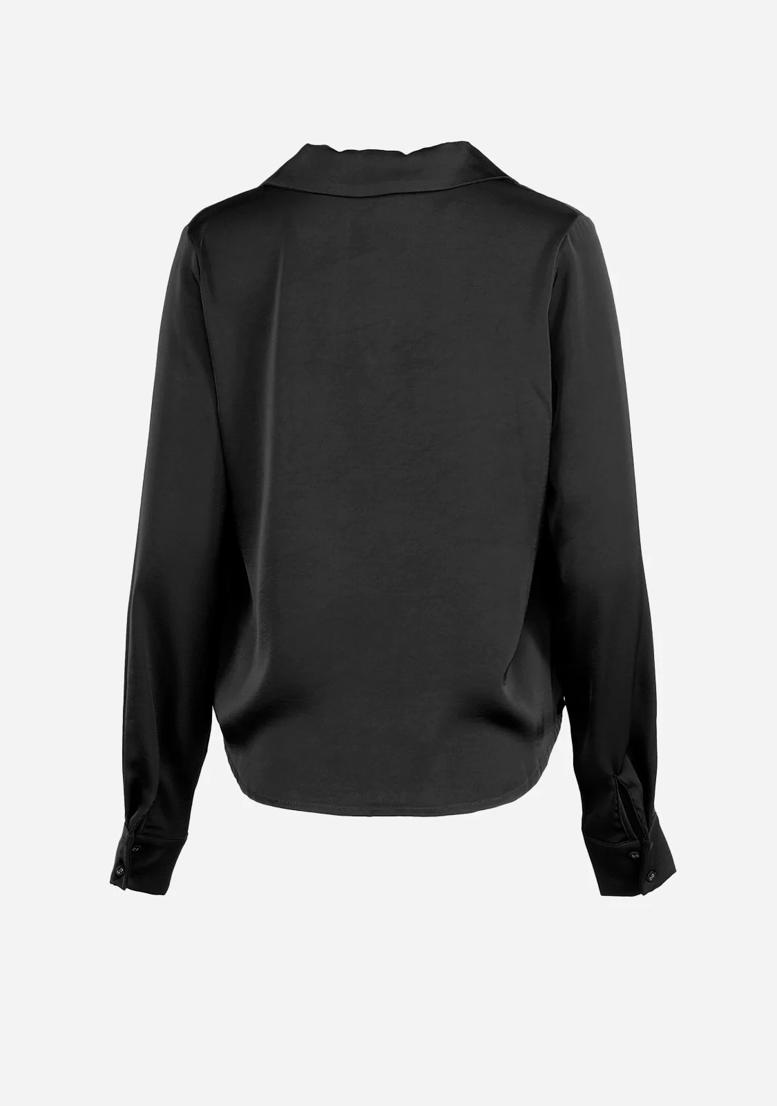Long Sleeve Fine Satin Button-Up Shirt - Image 4