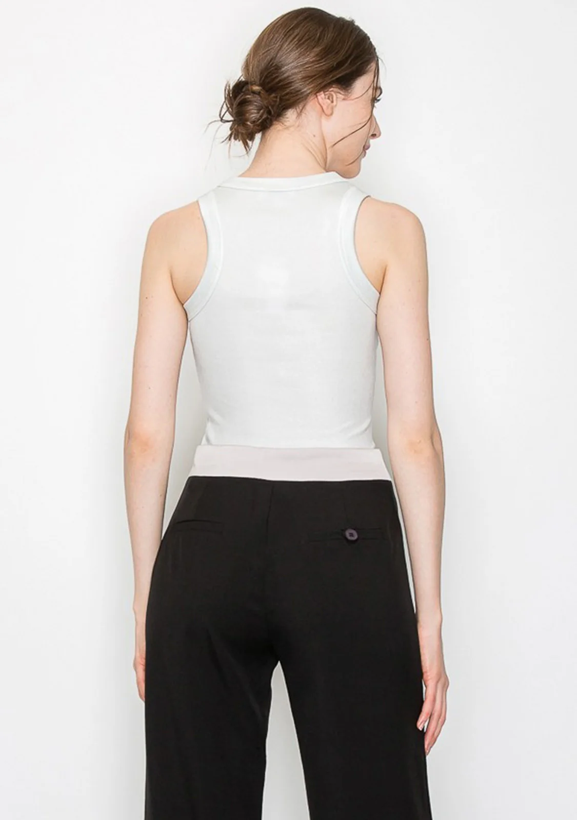 Metallic Coated Ribbed Knit Sleeveless Top - Image 5