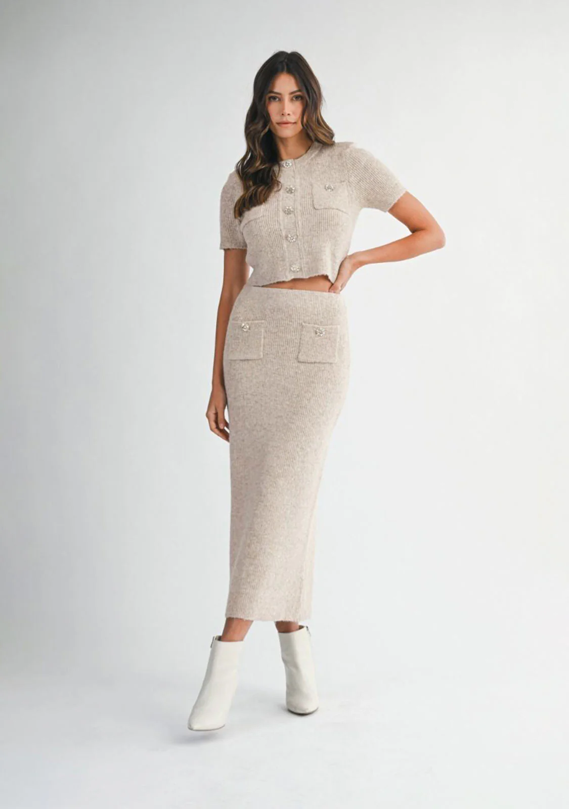 Midi Skirt Lt Mocha - Image 2