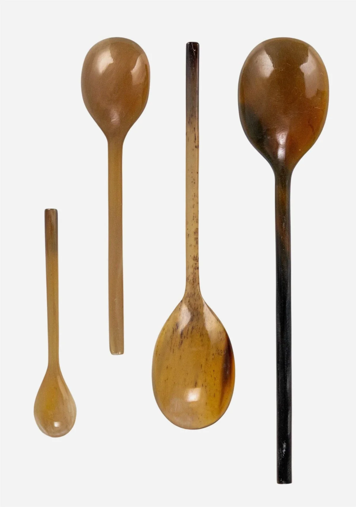 Natural Horn Measuring Spoons, Set Of 4 In Drawstring Bag - Image 3