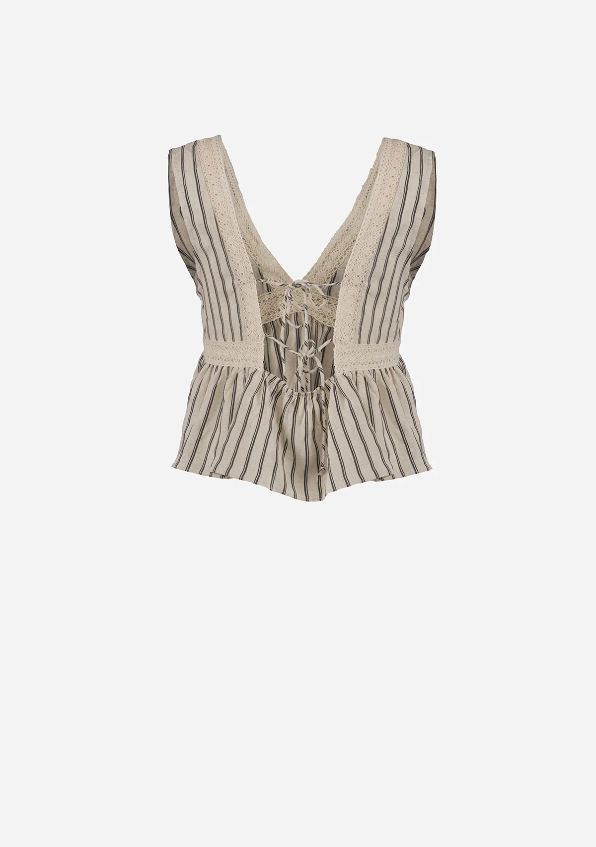 Nikos Sleeveless Top Natural/Black - Image 2