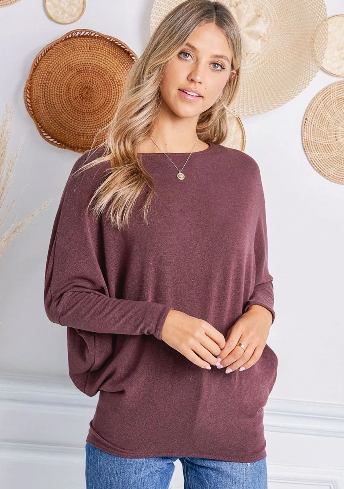 Off Shoulder Dolman Slv Tunic - Image 2