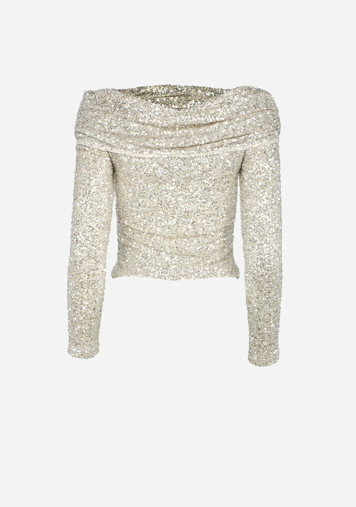 OFF THE SHOULDER LONG SLEEVE SEQUIN TOP - Image 4