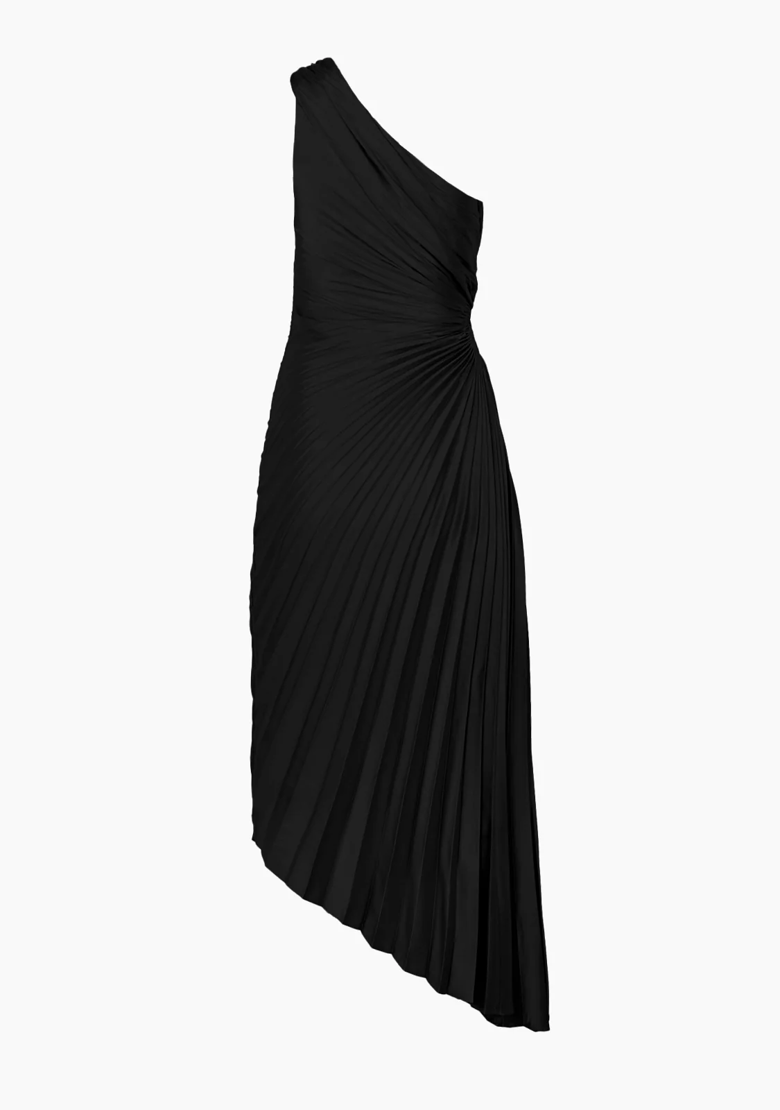Olympia Asymmetrical Pleated Maxi Dress - Image 3