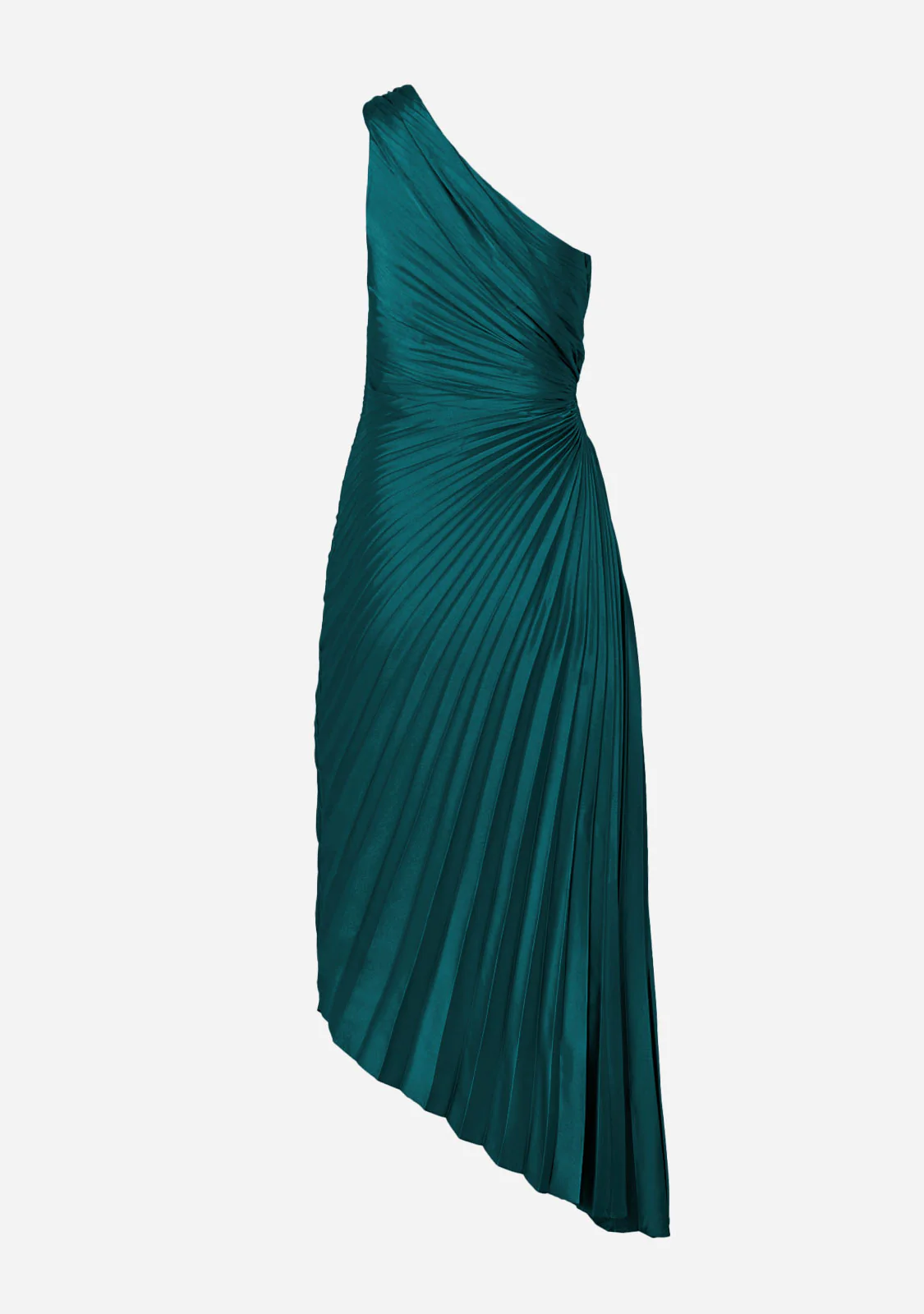 Olympia Asymmetrical Pleated Maxi Dress - Image 3