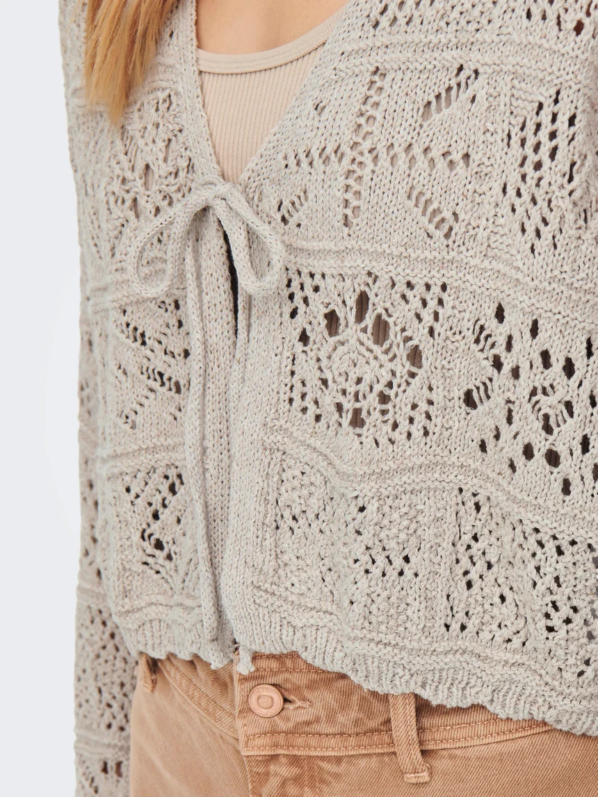 ONL Beach Life Knit Cardigan Cloud Dancer - Image 2