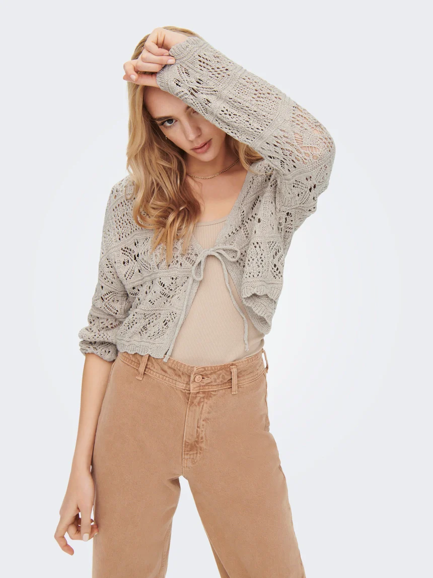 ONL Beach Life Knit Cardigan Cloud Dancer - Image 5