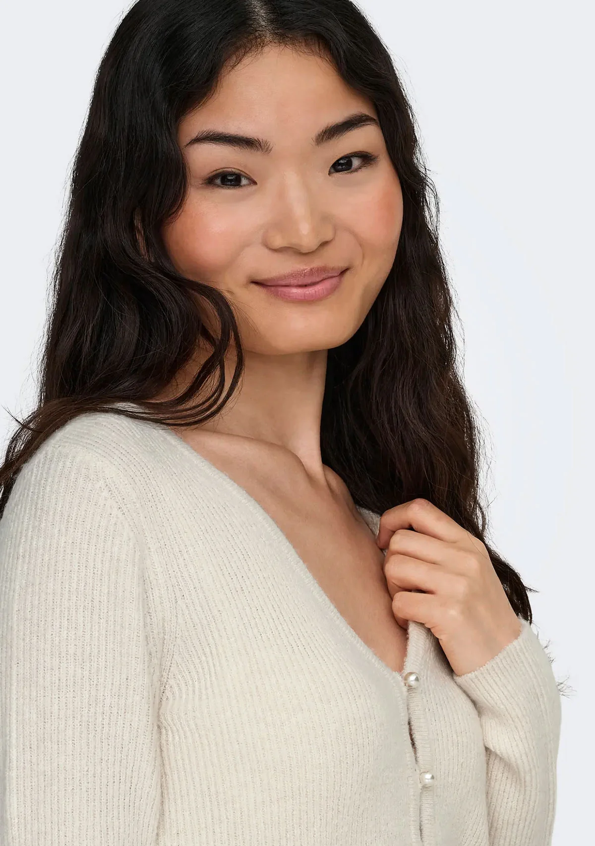 ONL Rica Life Pearl Cardigan Birch Melange - Image 4