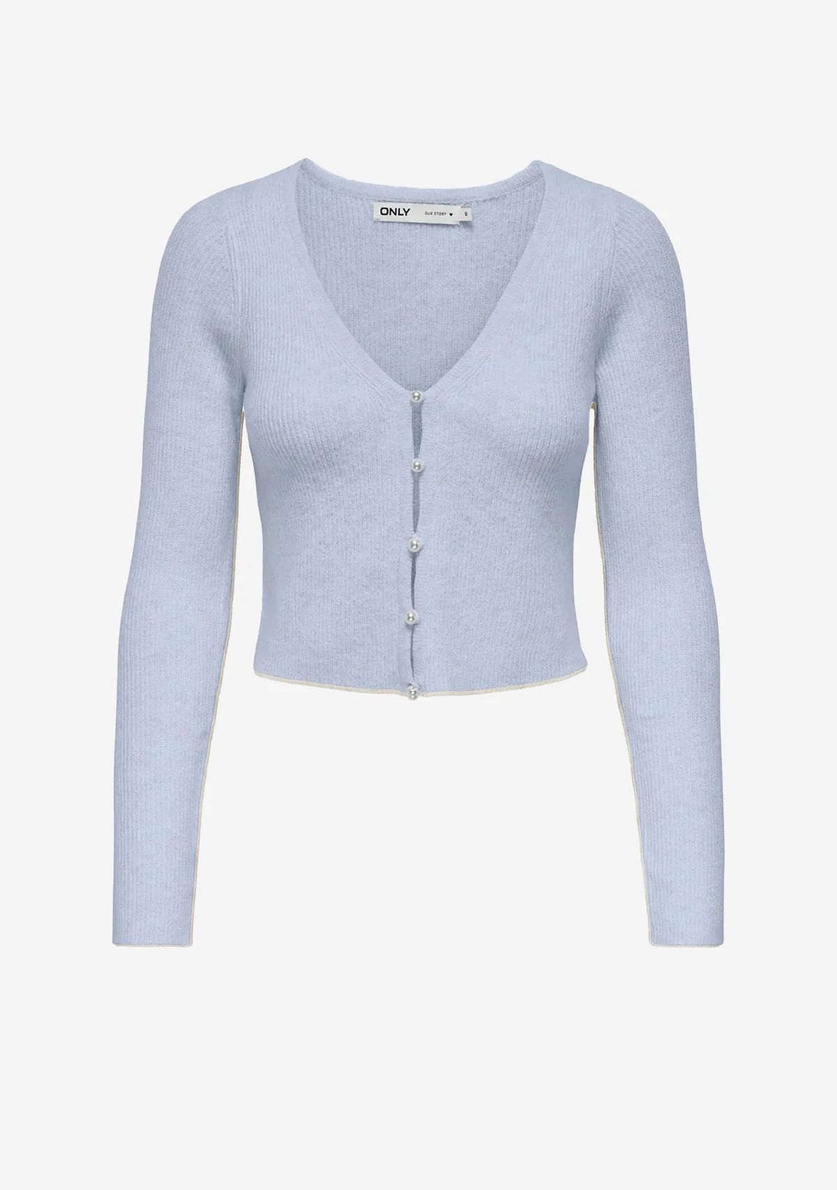 ONL Rica Life Pearl Cardigan Soft Chambray Melange