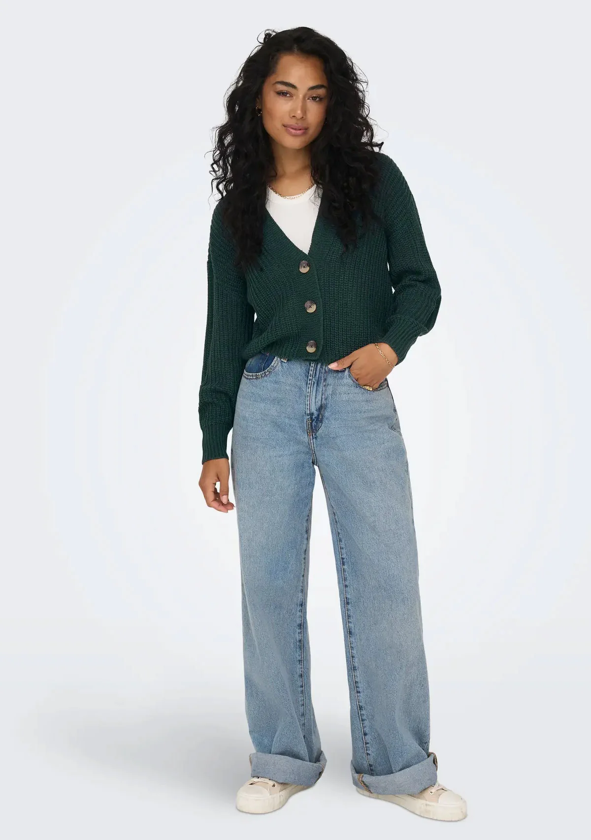 OnlCarol Nice L/S Cardigan Knt Noos Green Gables - Image 3