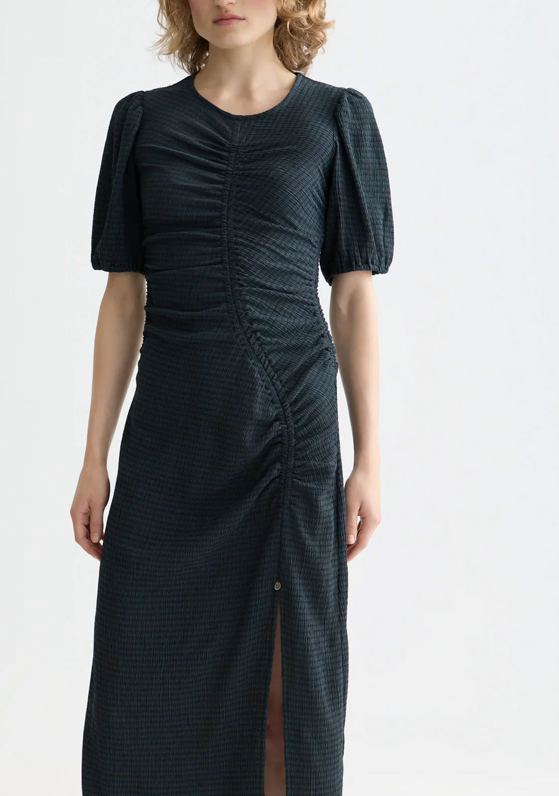 Open Structured Jersey Midi Dress Carbon - Image 3