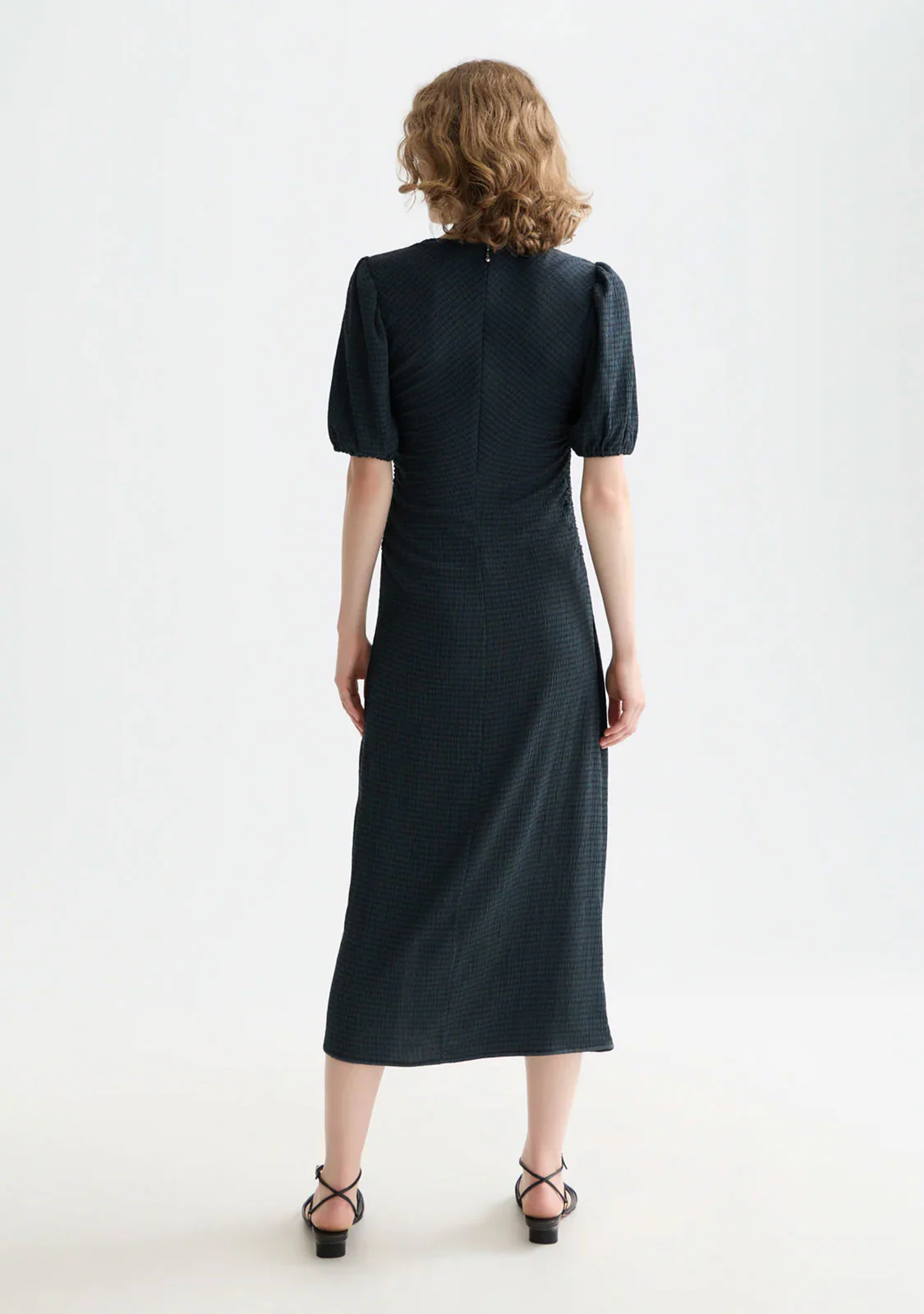 Open Structured Jersey Midi Dress Carbon - Image 4