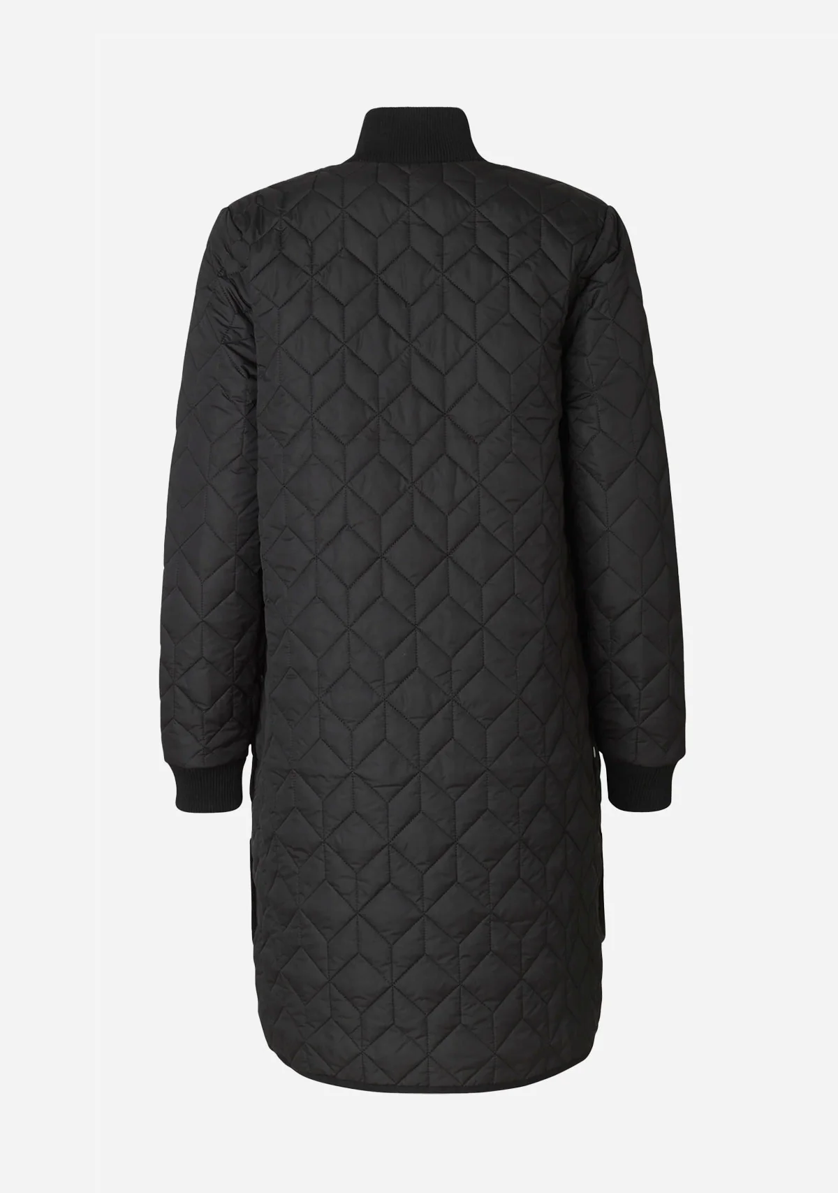 Padded Quilt Coat Black - Image 5