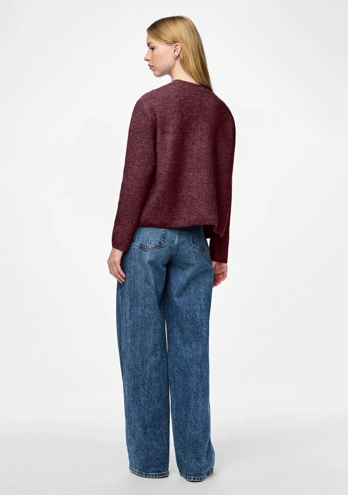 Pcsilly Ls Rev Tie Knit Noos Bc Tawny Port - Image 4