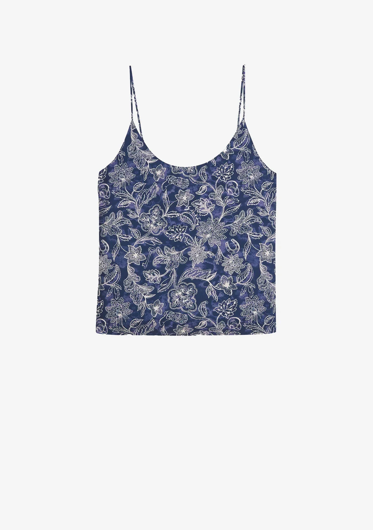 Printed Jersey Back Tank Top Lucky Bandana Dress Blues