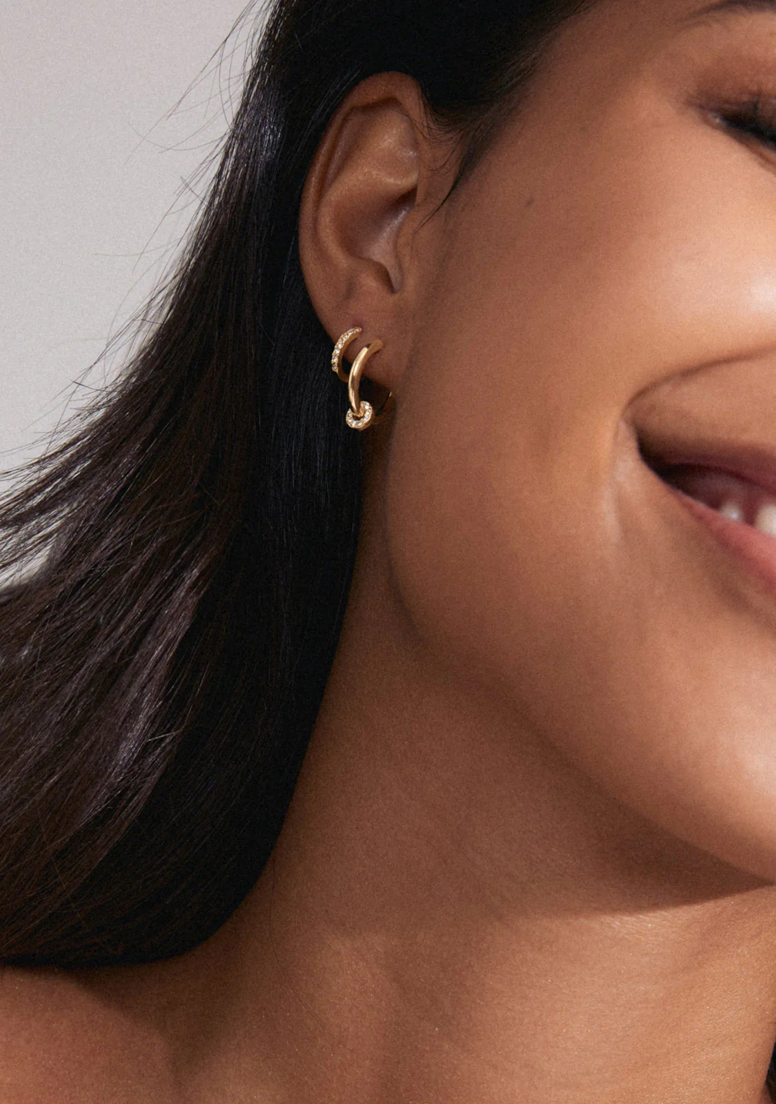 SCOTTIE recycled earrings 2-in-1 set goldplated - Image 3