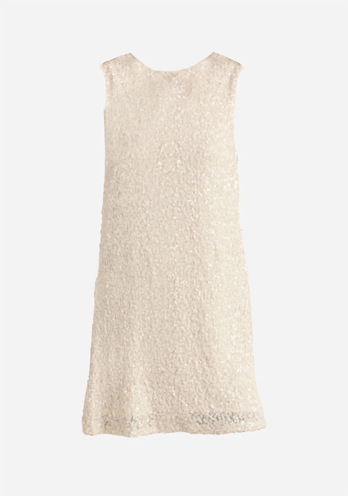 Sequins Tie Back Tank Mini Dress Cream - Image 4