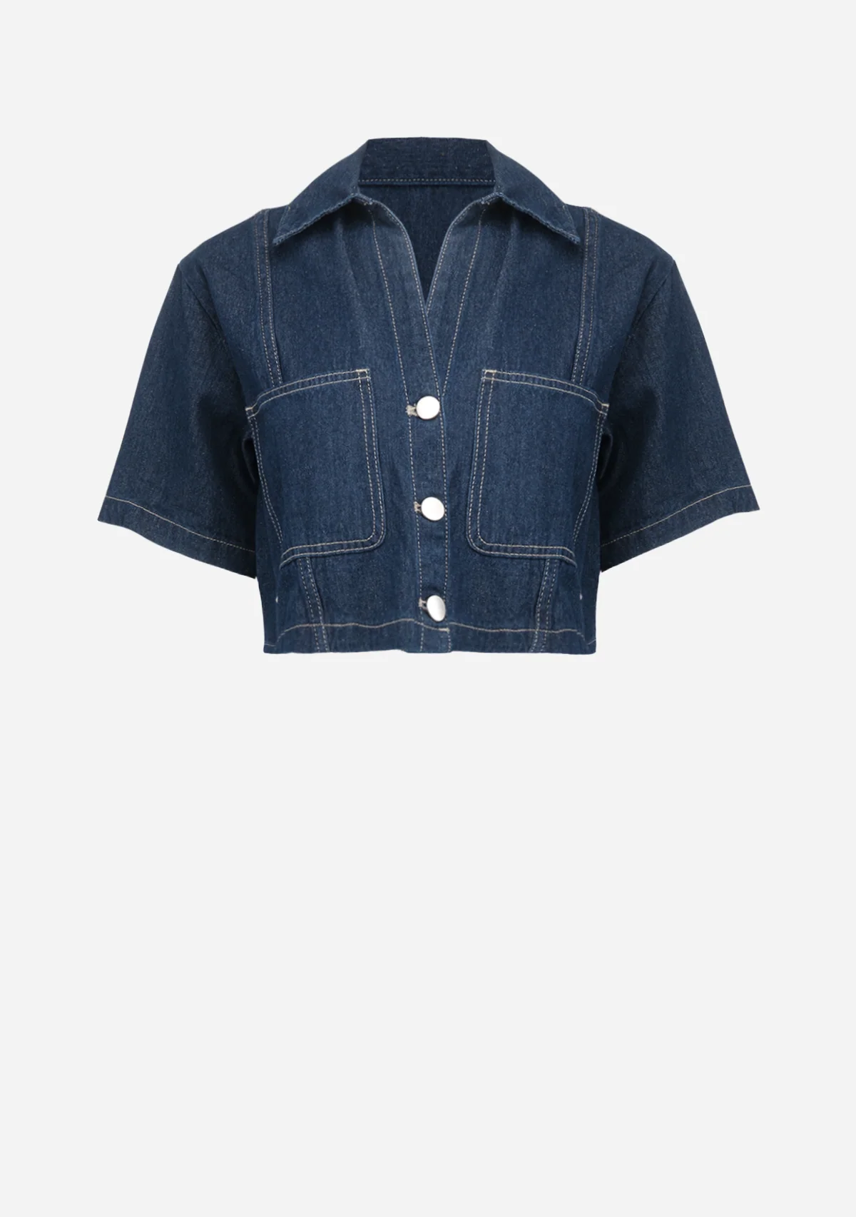 Short Denim Shirt Dark Denim