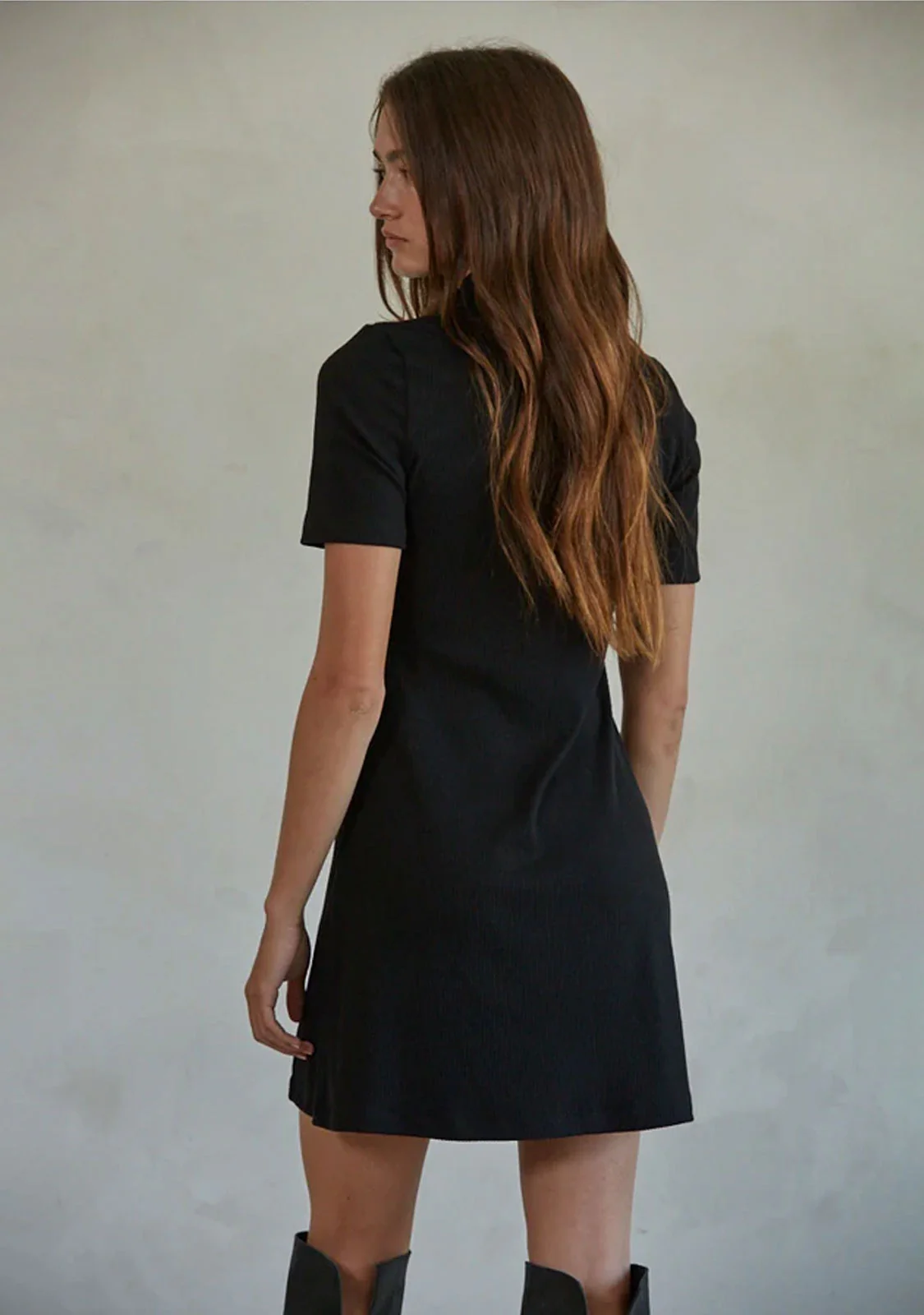 Short Sleeve Mock Neck Mini Dress - Image 4
