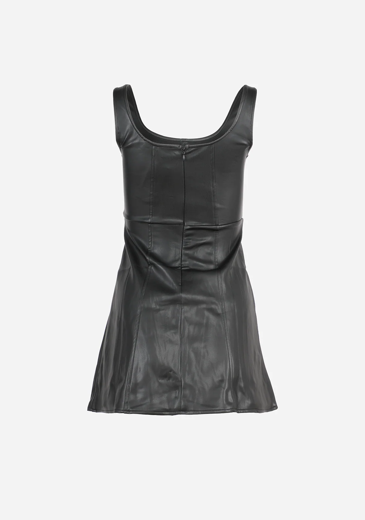 Sleeveless Faux Leather Mini Dress - Image 5