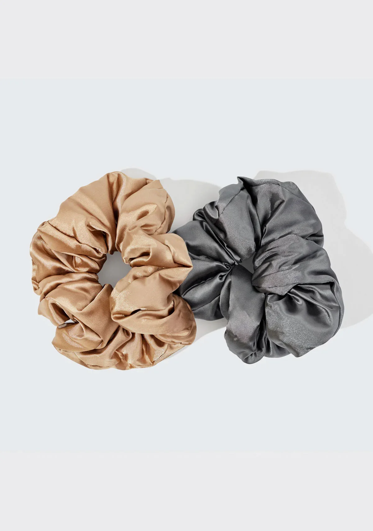 The Satin Pillow Scrunchies 2pc Set Charcoal & - Image 2