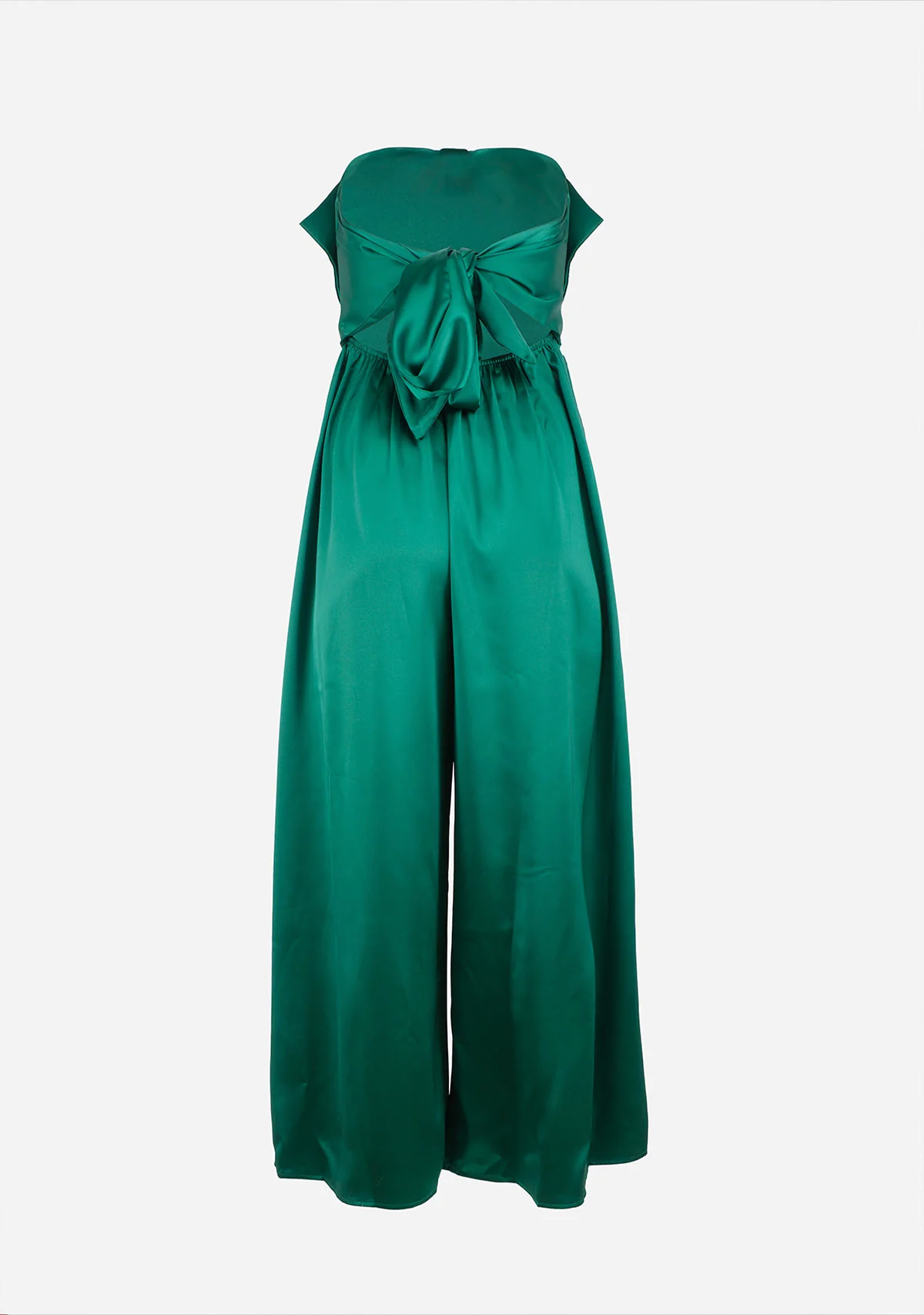 Tube Bow Top Detailing Elastic Back Waisted Jumpsuit Green - Image 4