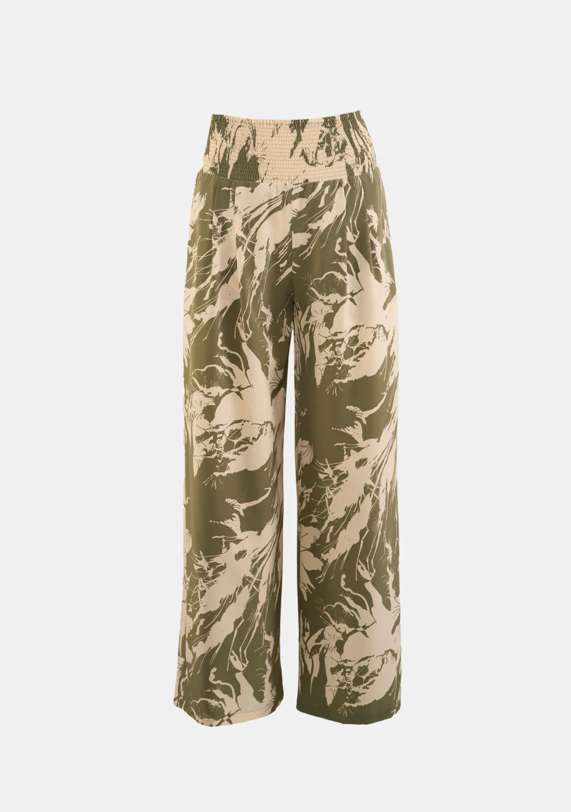 Tube Flower Detailing Pleat Top & High-waisted Pants Set - Image 3